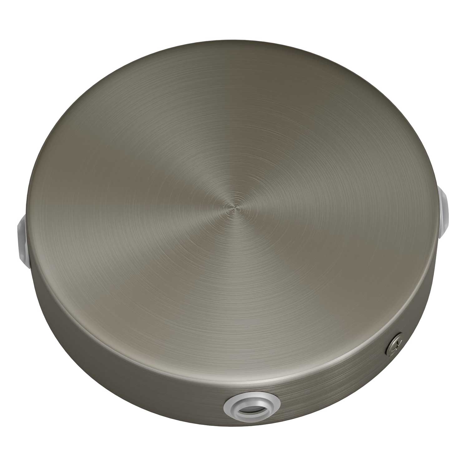 Kit rosone cilindrico in metallo a 4 fori laterali (scatola di derivazione) - Titanio satinato